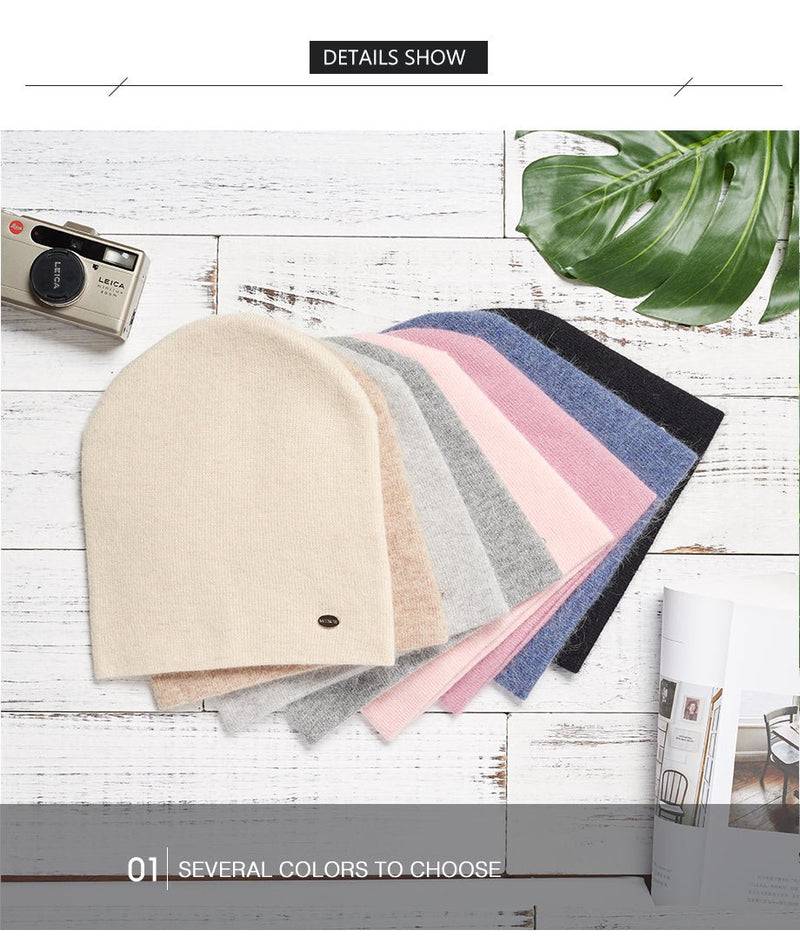 Female Beanies Rabbit Hair Winter Hats For Women Casual Autumn Knitted Beanie Girls 2019 New Fashion High Quality Soft Wool Hat - Starttech Online Market