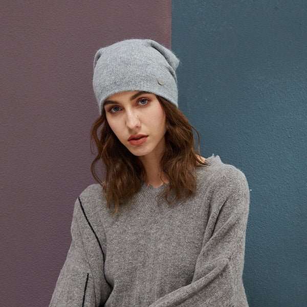 Female Beanies Rabbit Hair Winter Hats For Women Casual Autumn Knitted Beanie Girls 2019 New Fashion High Quality Soft Wool Hat - Starttech Online Market