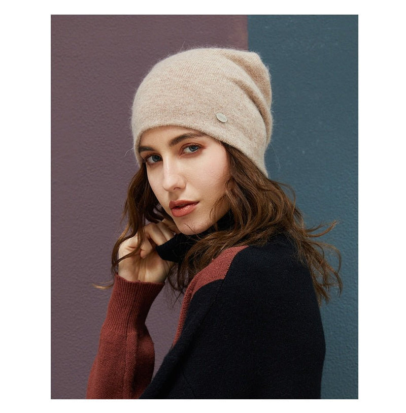 Female Beanies Rabbit Hair Winter Hats For Women Casual Autumn Knitted Beanie Girls 2019 New Fashion High Quality Soft Wool Hat - Starttech Online Market