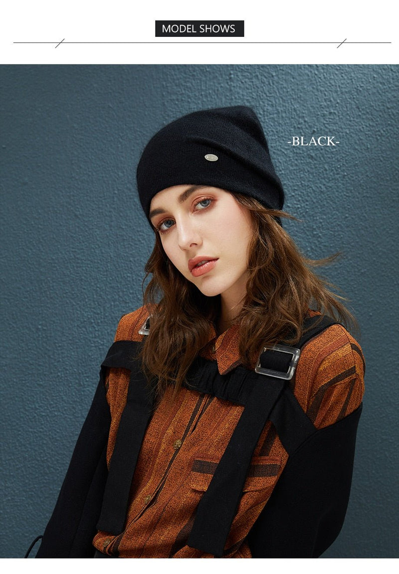 Female Beanies Rabbit Hair Winter Hats For Women Casual Autumn Knitted Beanie Girls 2019 New Fashion High Quality Soft Wool Hat - Starttech Online Market