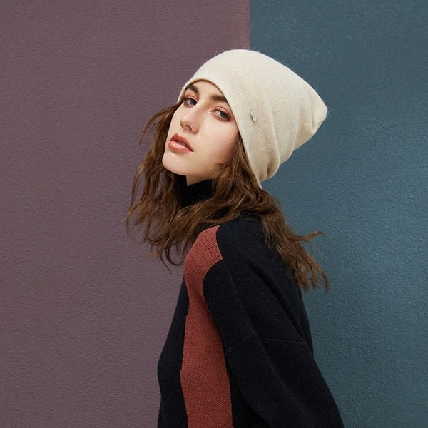 Female Beanies Rabbit Hair Winter Hats For Women Casual Autumn Knitted Beanie Girls 2019 New Fashion High Quality Soft Wool Hat - Starttech Online Market