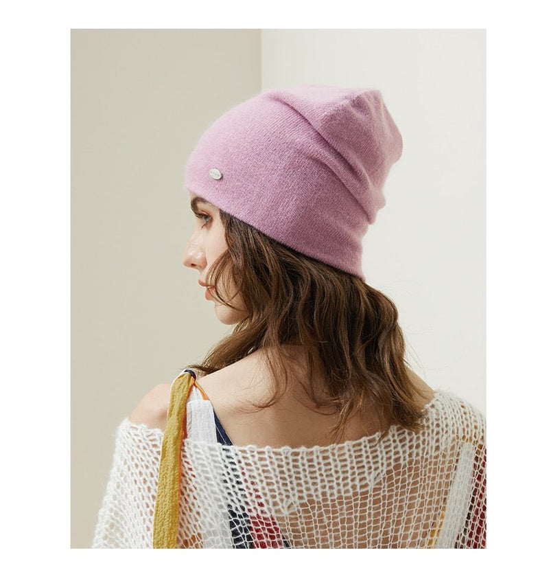 Female Beanies Rabbit Hair Winter Hats For Women Casual Autumn Knitted Beanie Girls 2019 New Fashion High Quality Soft Wool Hat - Starttech Online Market