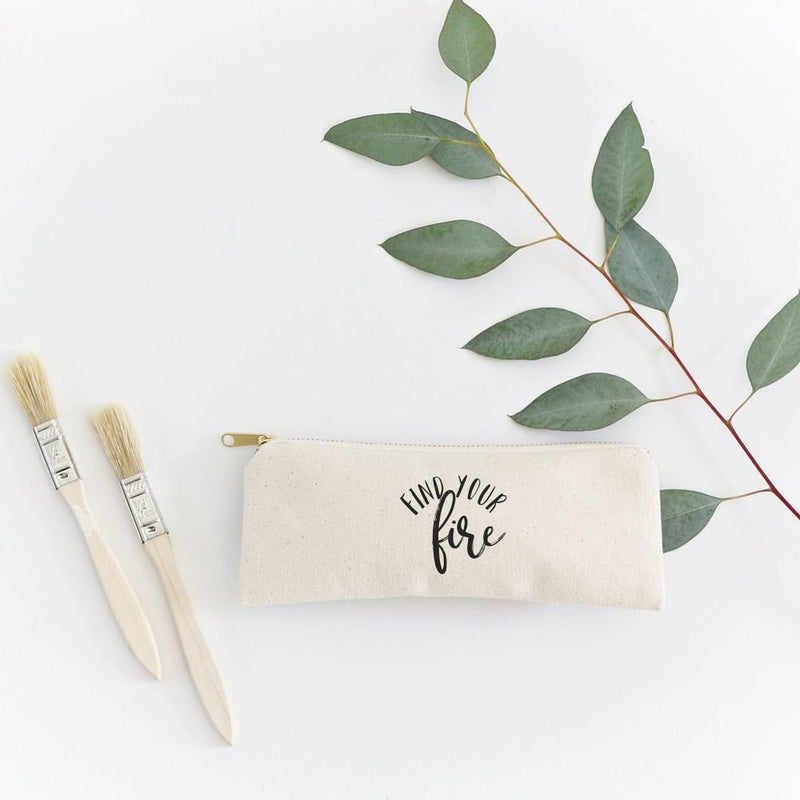 Find Your Fire Cotton Canvas Pencil Case and Travel Pouch - Starttech Online Market