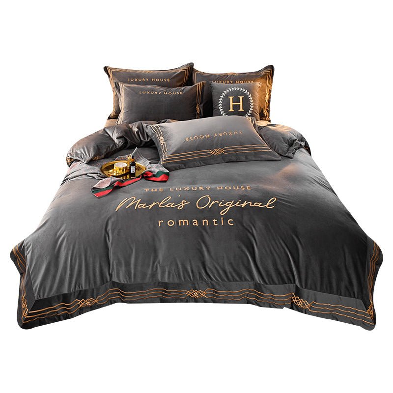 Four-Piece Milk Velvet Set On Light Luxury Bed - Starttech Online Market