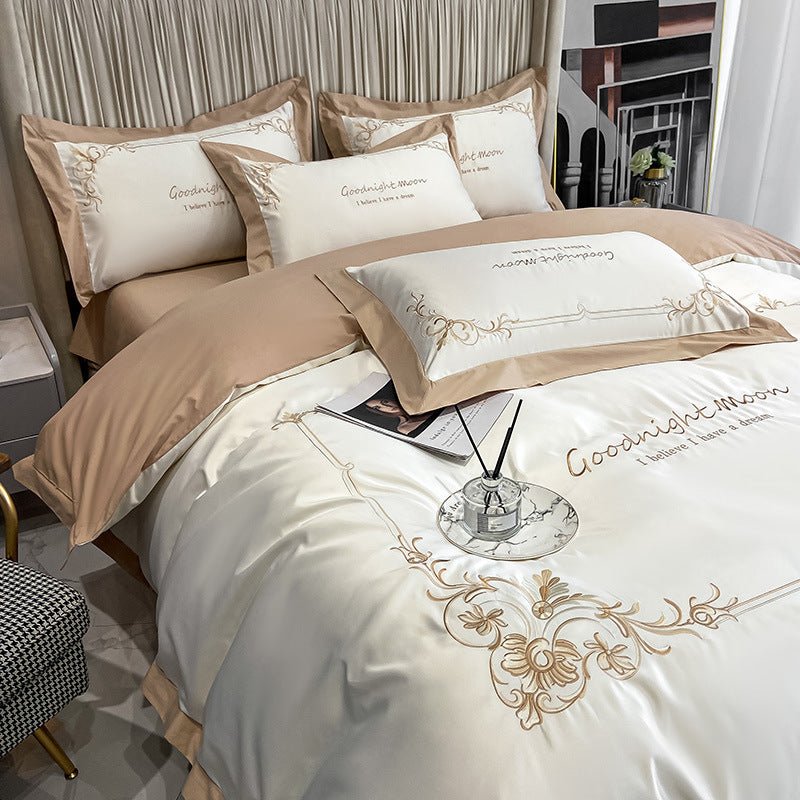 Four-piece Pure Cotton Washed Silk Embroidered Bedding Set - Starttech Online Market