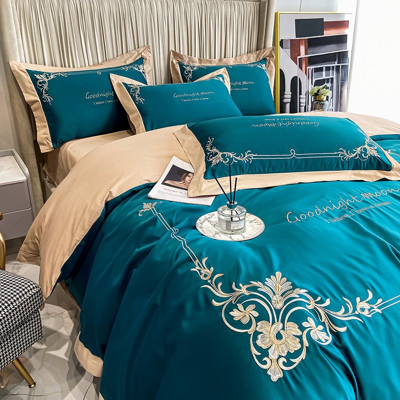 Four-piece Pure Cotton Washed Silk Embroidered Bedding Set - Starttech Online Market