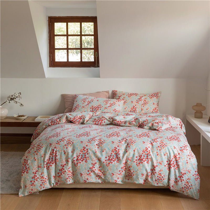 Four-piece Set Of Korean Retro Floral Cotton Bed - Starttech Online Market