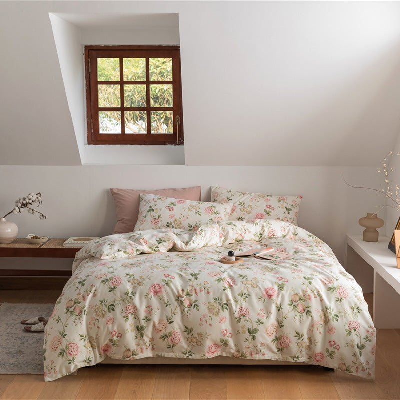 Four-piece Set Of Korean Retro Floral Cotton Bed - Starttech Online Market