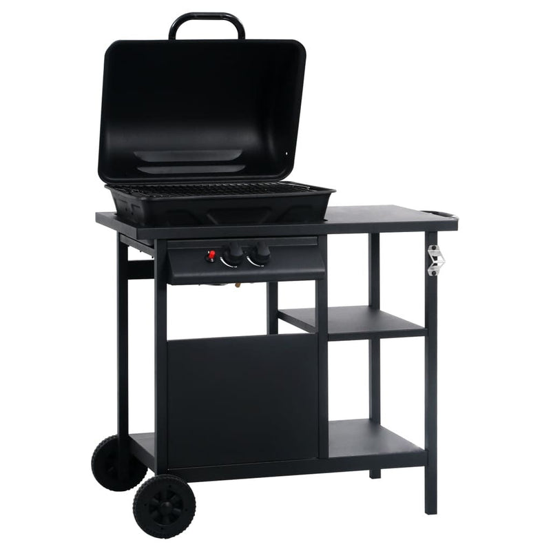 Gas grill with shelf on 3 levels black - Starttech Online Market