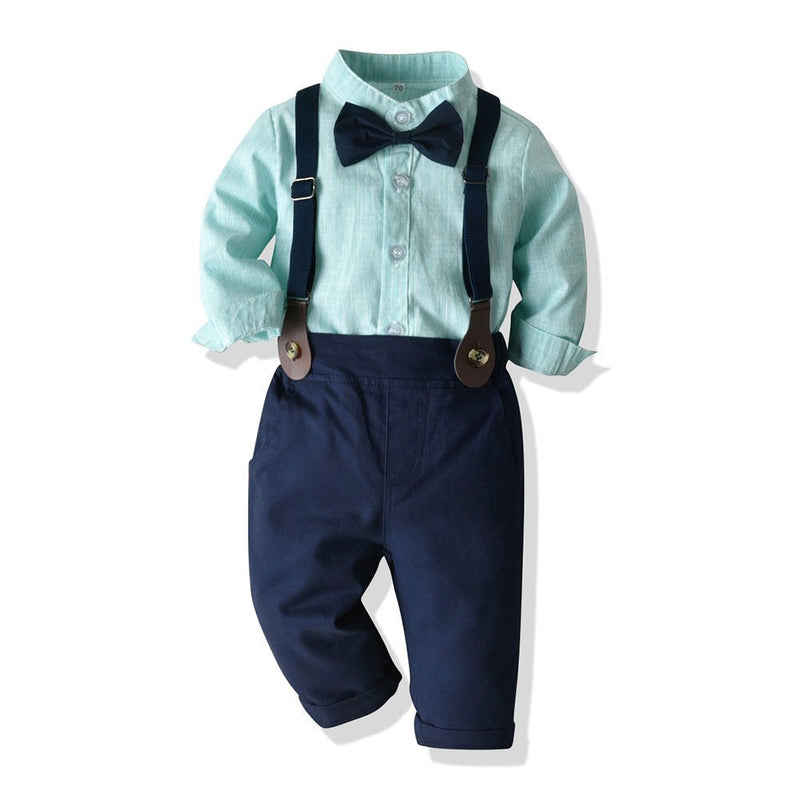 Gentleman European And American Plaid Shirt Bib Suit - Starttech Online Market