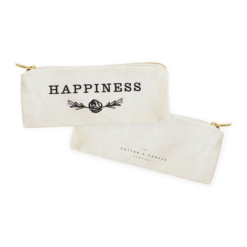 Happiness Cotton Canvas Pencil Case and Travel Pouch - Starttech Online Market