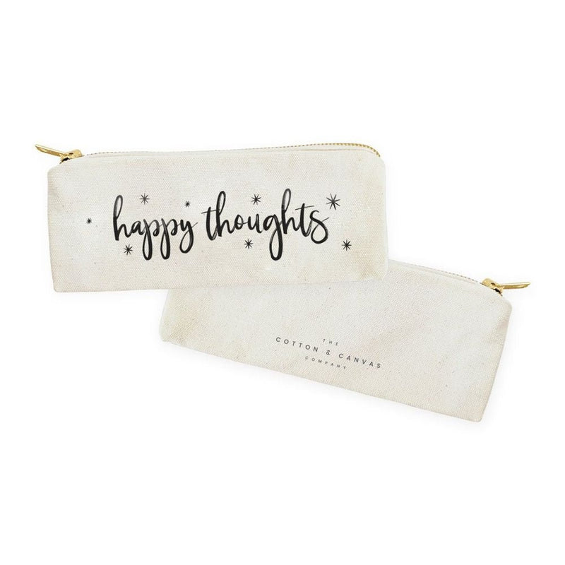 Happy Thoughts Cotton Canvas Pencil Case and Travel Pouch - Starttech Online Market