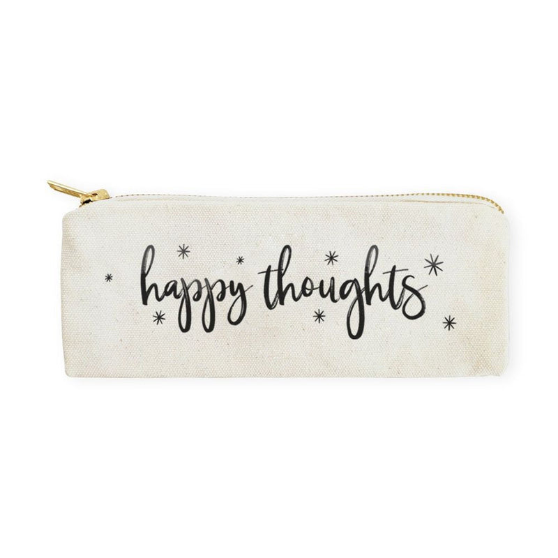 Happy Thoughts Cotton Canvas Pencil Case and Travel Pouch - Starttech Online Market