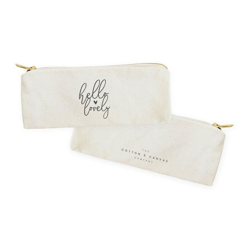 Hello Lovely Cotton Canvas Pencil Case and Travel Pouch - Starttech Online Market