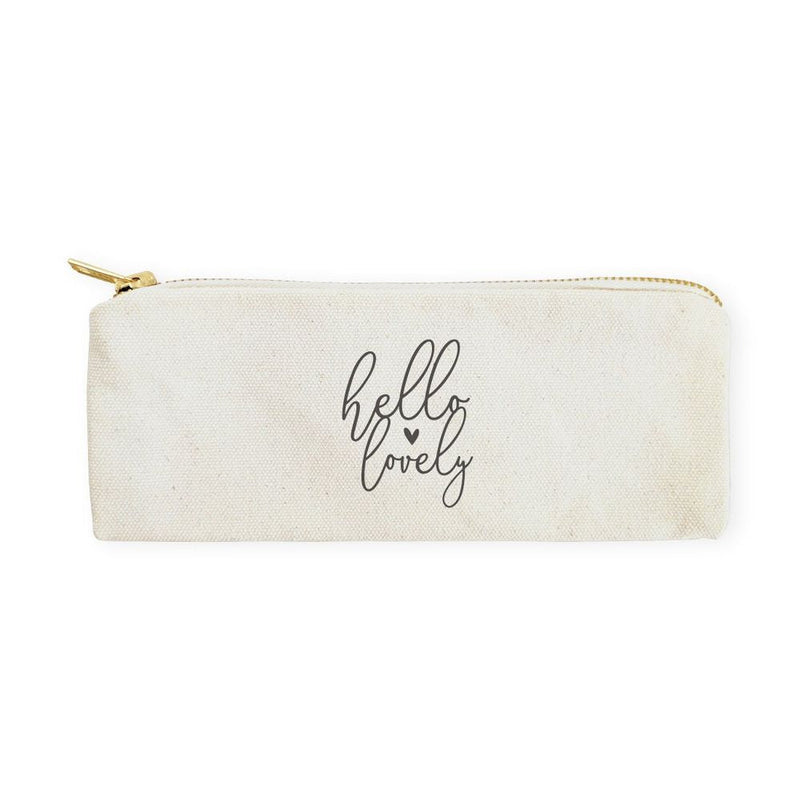 Hello Lovely Cotton Canvas Pencil Case and Travel Pouch - Starttech Online Market