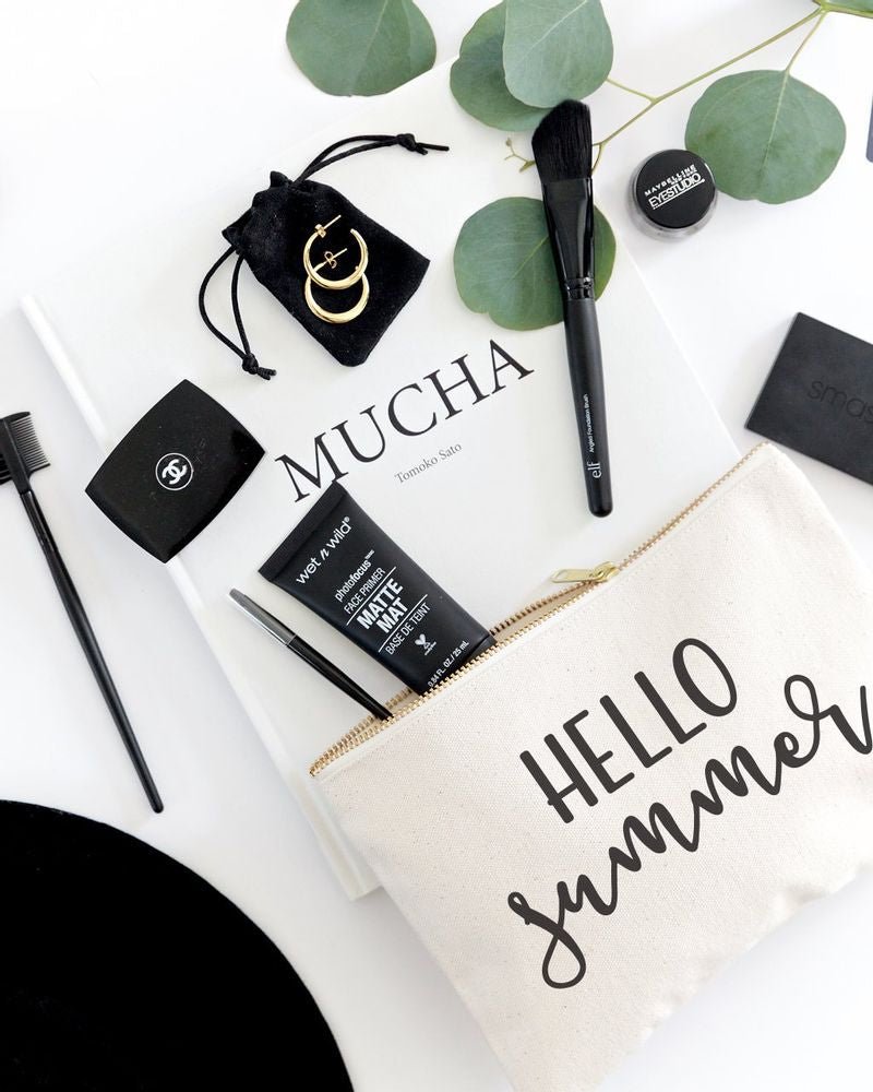 Hello Summer Cotton Canvas Cosmetic Bag - Starttech Online Market