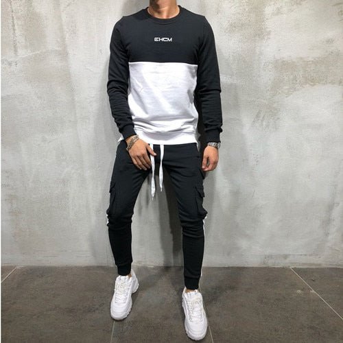 Hip Hop Men 2 Pieces Sets Sportswear +Multi-Pocket Pant Chandal Hombre Sporting Track-suit - Starttech Online Market