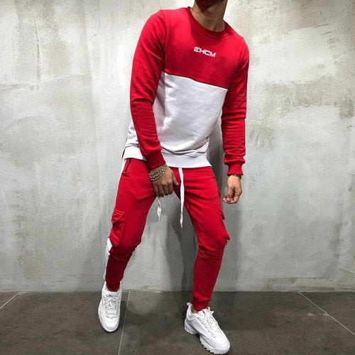 Hip Hop Men 2 Pieces Sets Sportswear +Multi-Pocket Pant Chandal Hombre Sporting Track-suit - Starttech Online Market