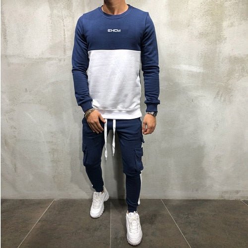 Hip Hop Men 2 Pieces Sets Sportswear +Multi-Pocket Pant Chandal Hombre Sporting Track-suit - Starttech Online Market