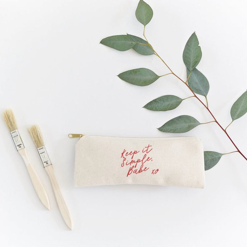 Keep it Simple Babe Canvas Pencil Case and Travel Pouch - Starttech Online Market