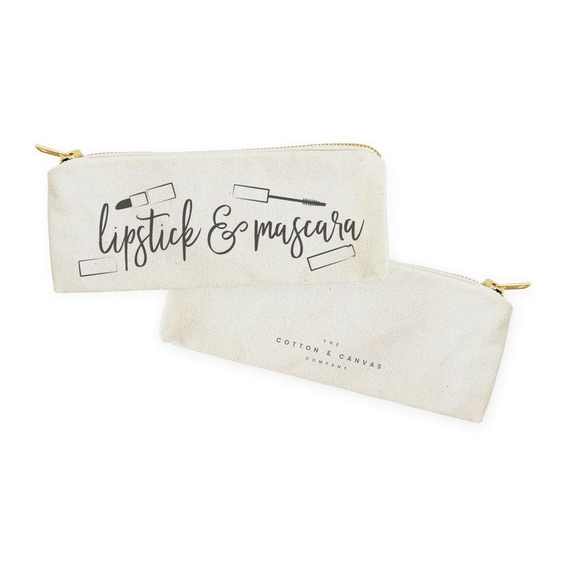 Lipstick & Mascara Cotton Canvas Pencil Case and Travel Pouch - Starttech Online Market