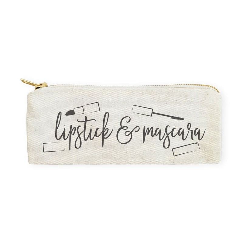 Lipstick & Mascara Cotton Canvas Pencil Case and Travel Pouch - Starttech Online Market