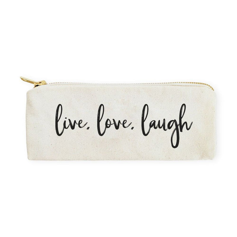 Live, Love, Laugh Cotton Canvas Pencil Case and Travel Pouch - Starttech Online Market