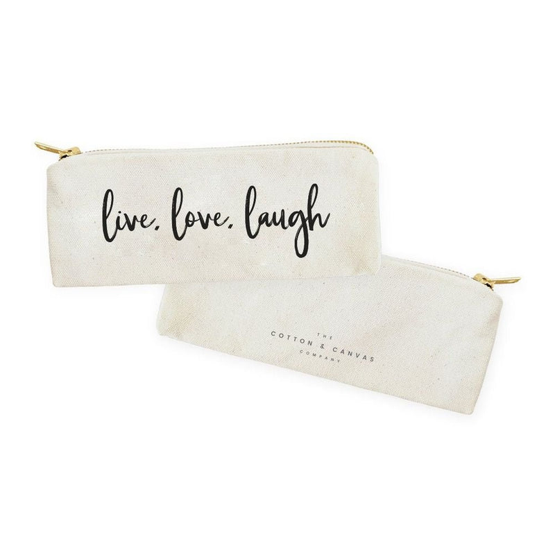 Live, Love, Laugh Cotton Canvas Pencil Case and Travel Pouch - Starttech Online Market