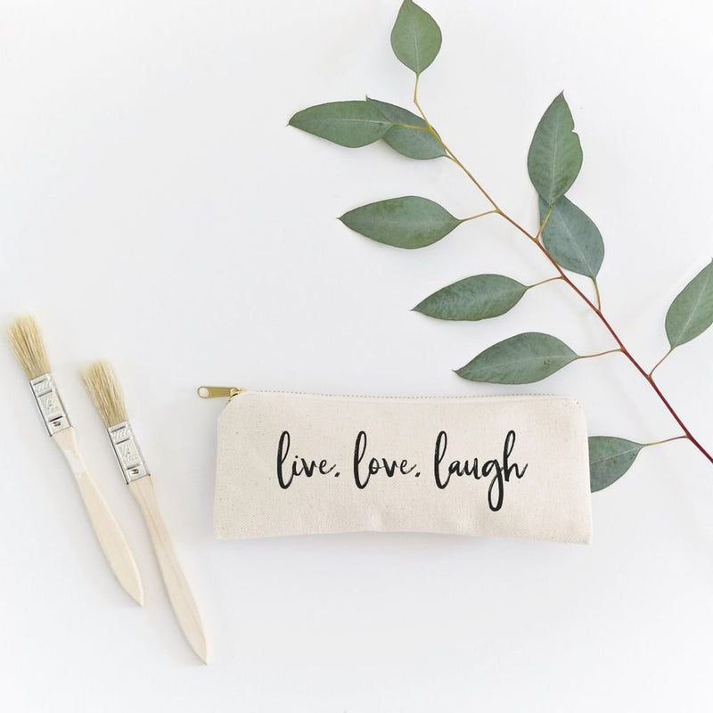 Live, Love, Laugh Cotton Canvas Pencil Case and Travel Pouch - Starttech Online Market