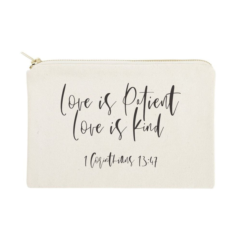 Love is Patient Love is Kind Cotton Canvas Cosmetic Bag - Starttech Online Market