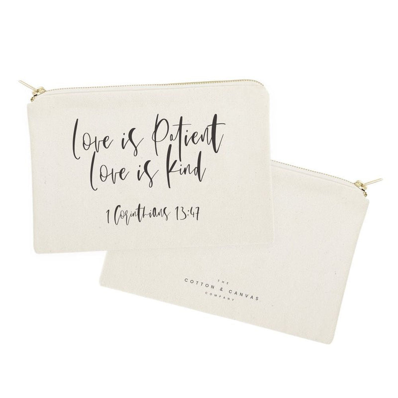 Love is Patient Love is Kind Cotton Canvas Cosmetic Bag - Starttech Online Market