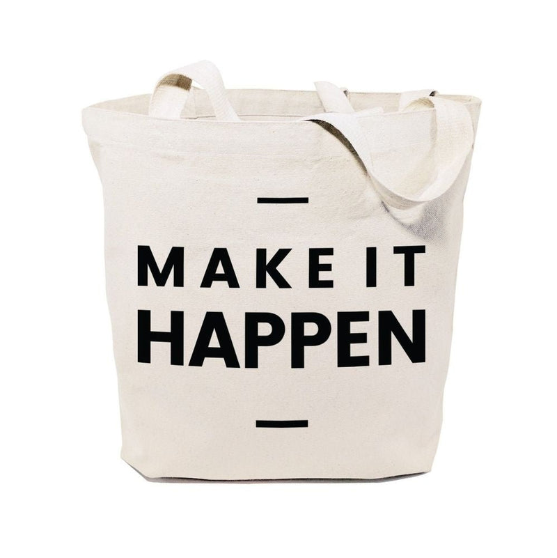 Make It Happen Cotton Canvas Tote Bag - Starttech Online Market