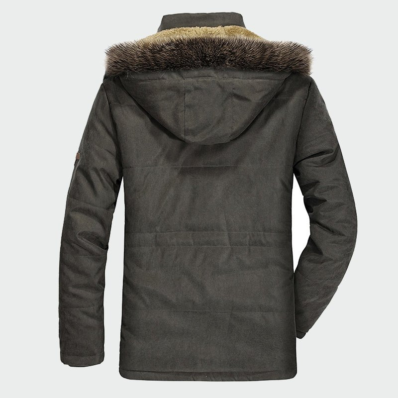 Male Winter Casual Jacket Windbreaker 5XL 6XL Men Parka Hooded Fleece Fur Collar Long Men Jacket Cotton Padded Warm Coat - Starttech Online Market