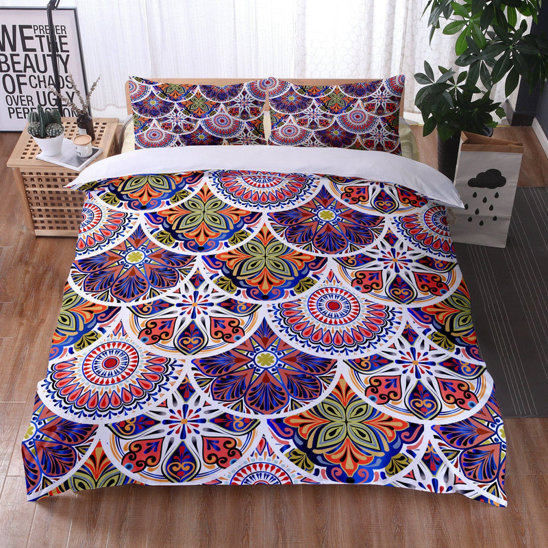 Mandala Bedding Quilt Cover Pillowcase Digital Printing Three-Piece Set - Starttech Online Market