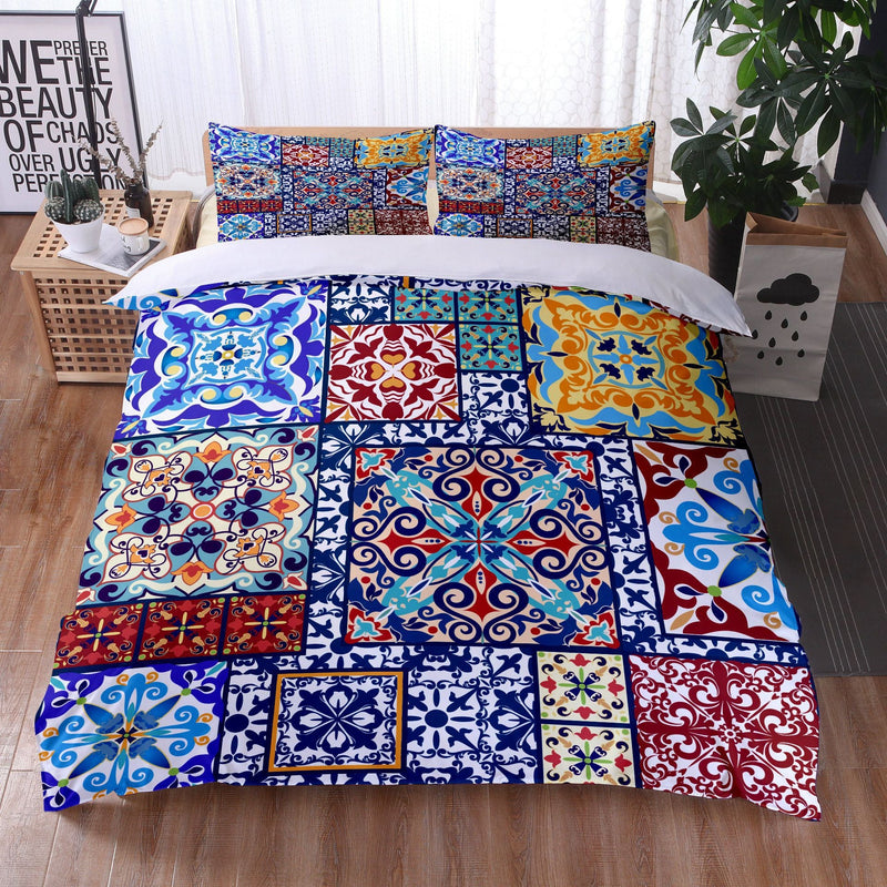 Mandala Bedding Quilt Cover Pillowcase Digital Printing Three-Piece Set - Starttech Online Market