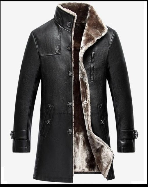 Men Snow Jacket Parka Real Fur in One Long Plush And Thick Overcoat In Winter Sheepskin - Starttech Online Market