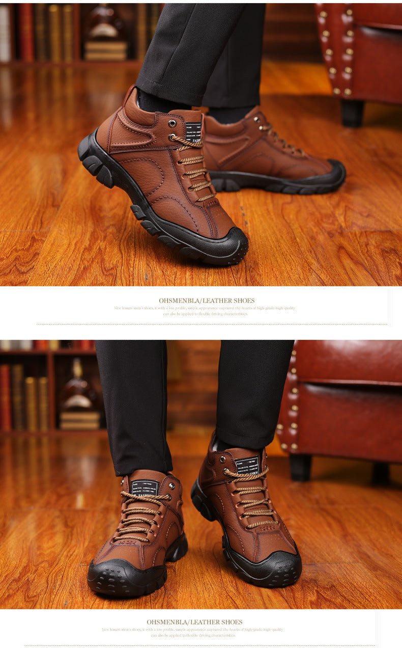 Men's Snow Boots Protective Wear-Resistant Sole Warm Comfortable Lace Up Winter Walking Boots - Starttech Online Market