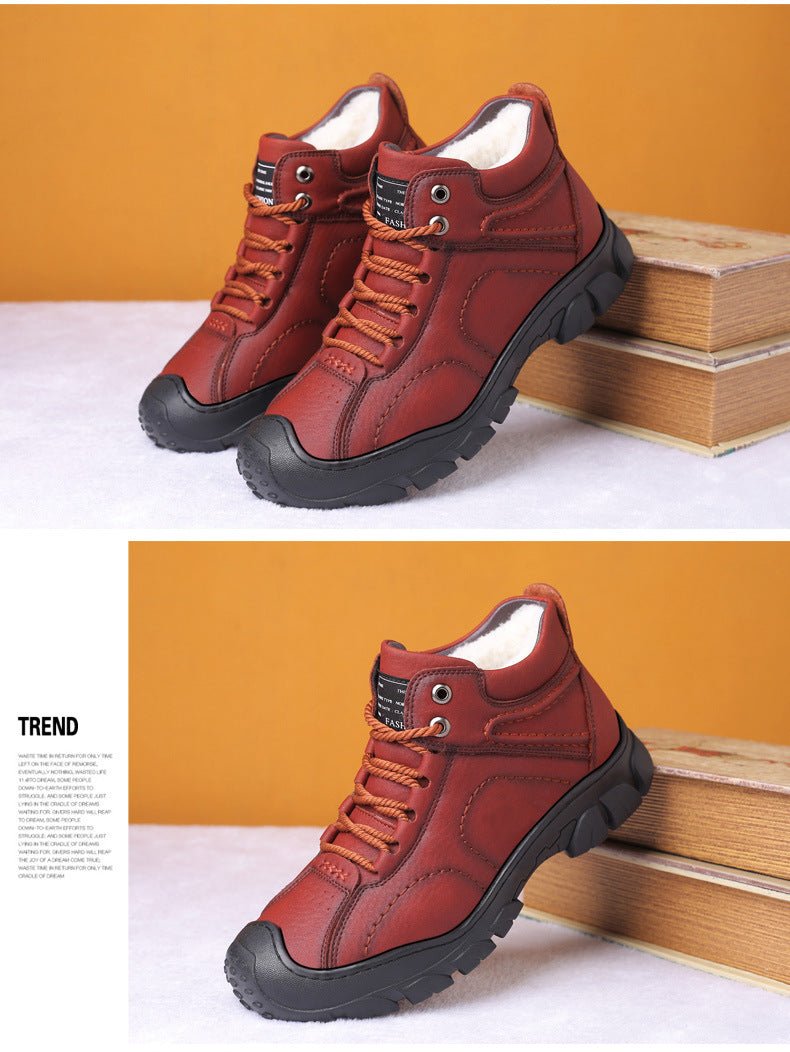 Men's Snow Boots Protective Wear-Resistant Sole Warm Comfortable Lace Up Winter Walking Boots - Starttech Online Market