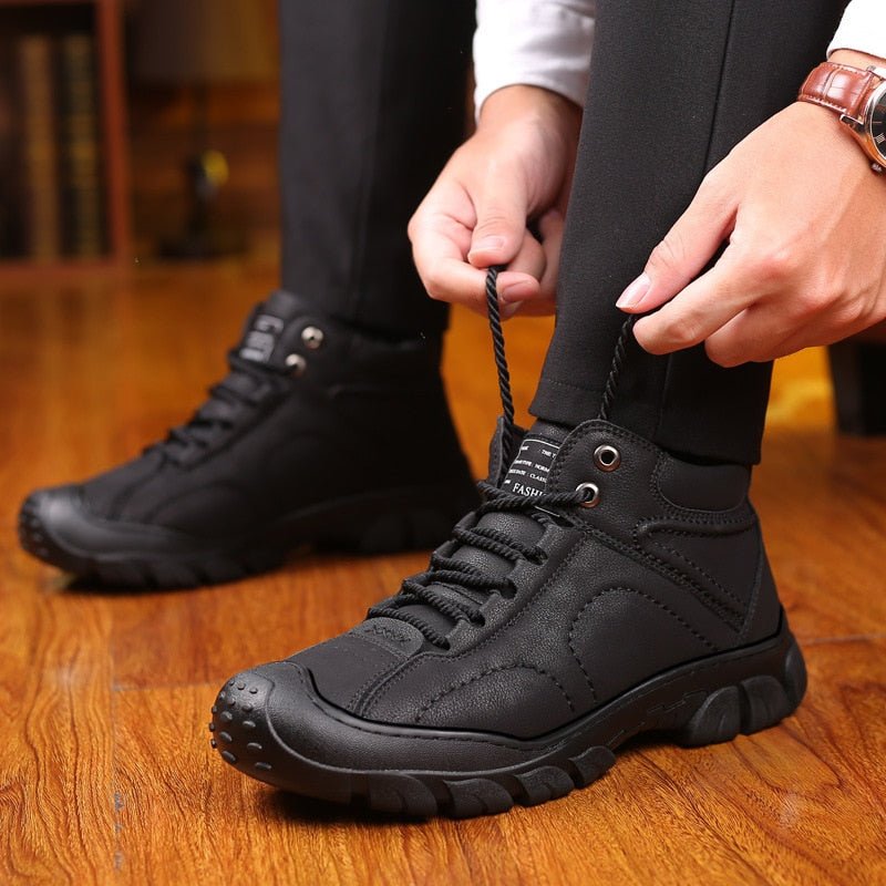 Men's Snow Boots Protective Wear-Resistant Sole Warm Comfortable Lace Up Winter Walking Boots - Starttech Online Market