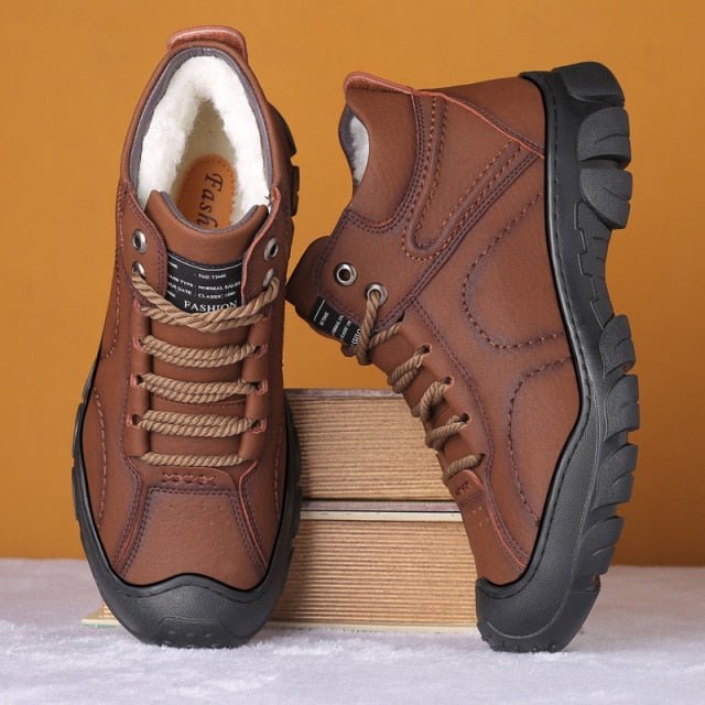 Men's Snow Boots Protective Wear-Resistant Sole Warm Comfortable Lace Up Winter Walking Boots - Starttech Online Market