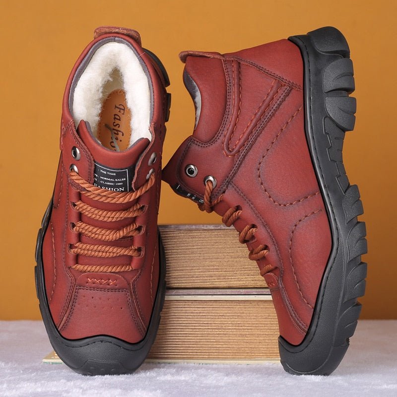 Men's Snow Boots Protective Wear-Resistant Sole Warm Comfortable Lace Up Winter Walking Boots - Starttech Online Market