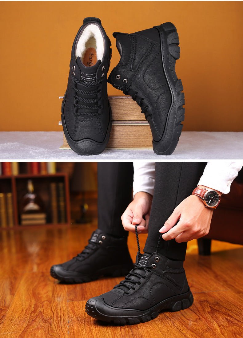 Men's Snow Boots Protective Wear-Resistant Sole Warm Comfortable Lace Up Winter Walking Boots - Starttech Online Market