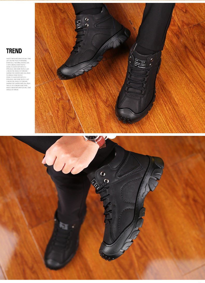 Men's Snow Boots Protective Wear-Resistant Sole Warm Comfortable Lace Up Winter Walking Boots - Starttech Online Market