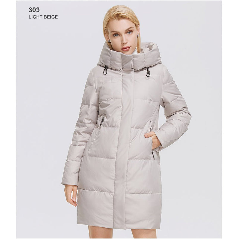 MIEGOFCE Winter Women Mid-length Coat Hooded Design To Keep Warm And Windproof Parka Zipper Jackets - Starttech Online Market