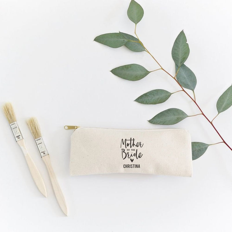 Mother of the Bride Personalized Cotton Canvas Pencil Case and Travel Pouch - Starttech Online Market