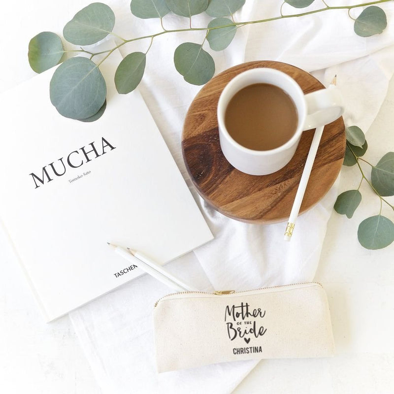 Mother of the Bride Personalized Cotton Canvas Pencil Case and Travel Pouch - Starttech Online Market