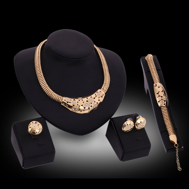 Necklace Earrings Bracelet Rings And Alloy Four-piece Set - Starttech Online Market