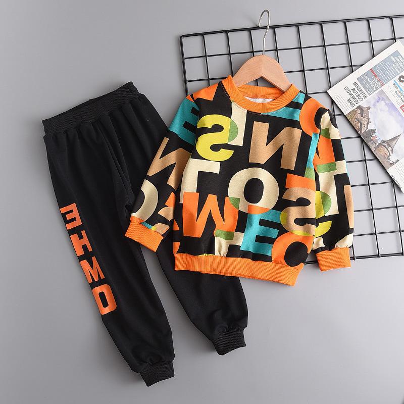 New Boy's Clothing Set All Season Children's Printed Sweatshirt Pants 2-piece Set - Starttech Online Market