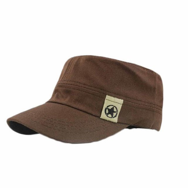 NEW Fashion Mens Hat Unisex Women Men Flat Roof Military Hat Cadet Patrol Bush Hat Baseball Field Cap Snapback Casual Caps@ - Starttech Online Market