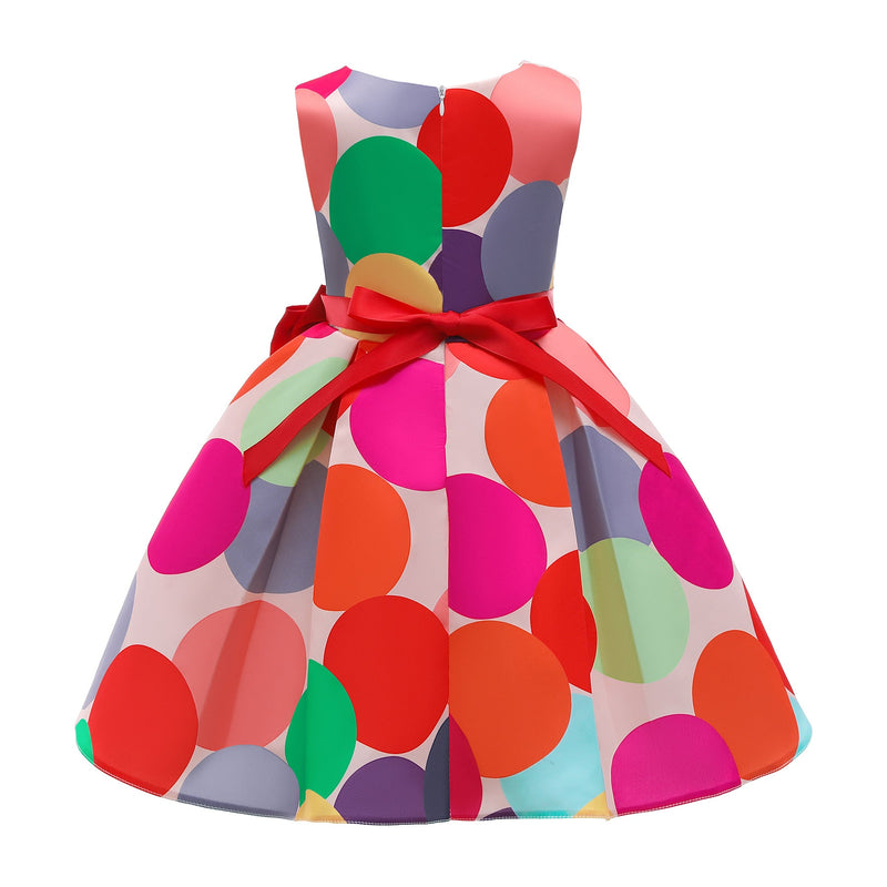 New Girls Vest Skirt Polka Dot Print Princess Dress - Starttech Online Market